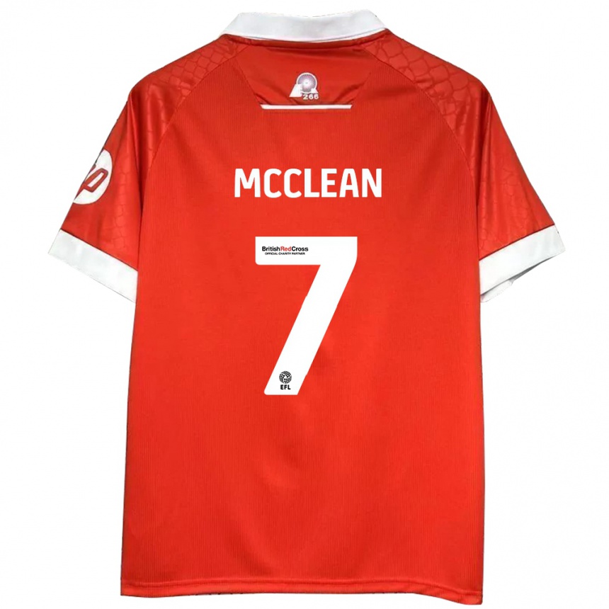 Kids Football James Mcclean #7 Red White Home Jersey 2024/25 T-Shirt