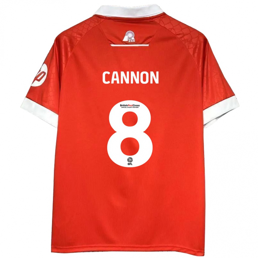 Kids Football Andy Cannon #8 Red White Home Jersey 2024/25 T-Shirt