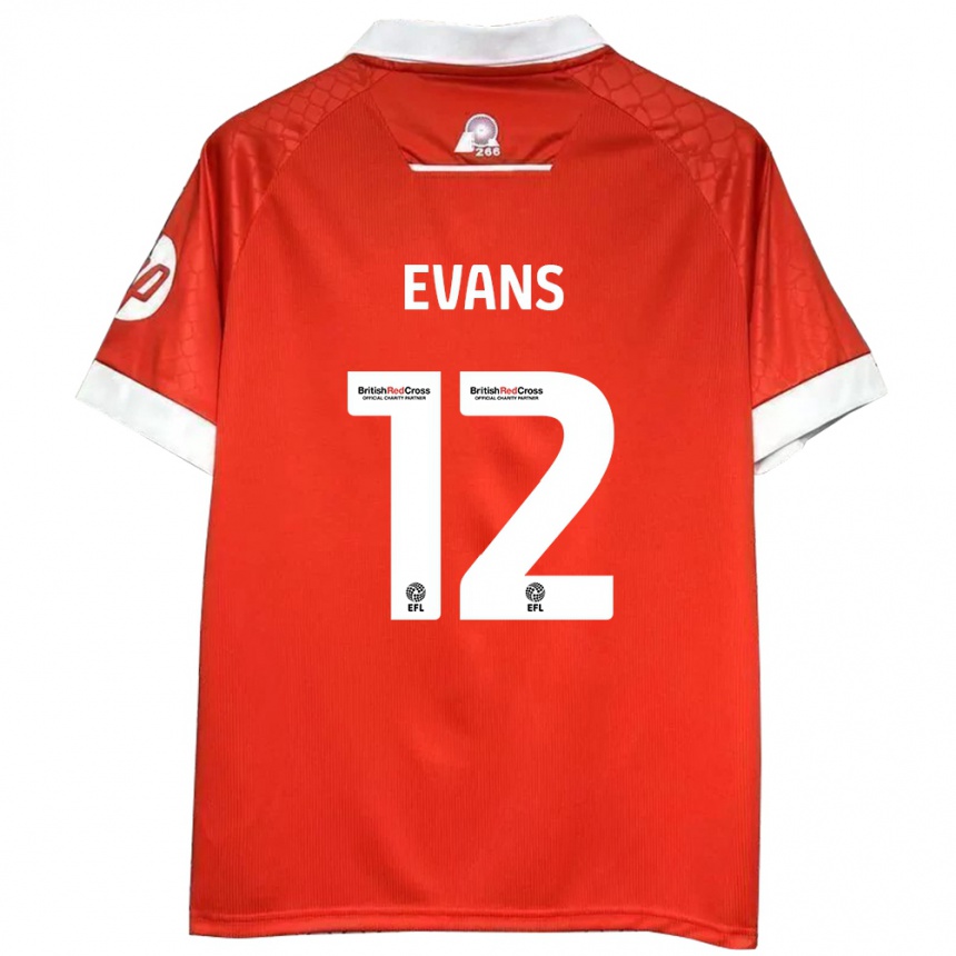 Kids Football George Evans #12 Red White Home Jersey 2024/25 T-Shirt