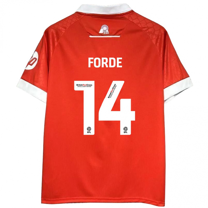 Kids Football Anthony Forde #14 Red White Home Jersey 2024/25 T-Shirt