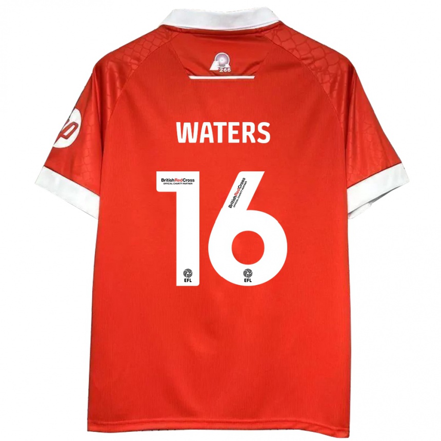 Kids Football Billy Waters #16 Red White Home Jersey 2024/25 T-Shirt