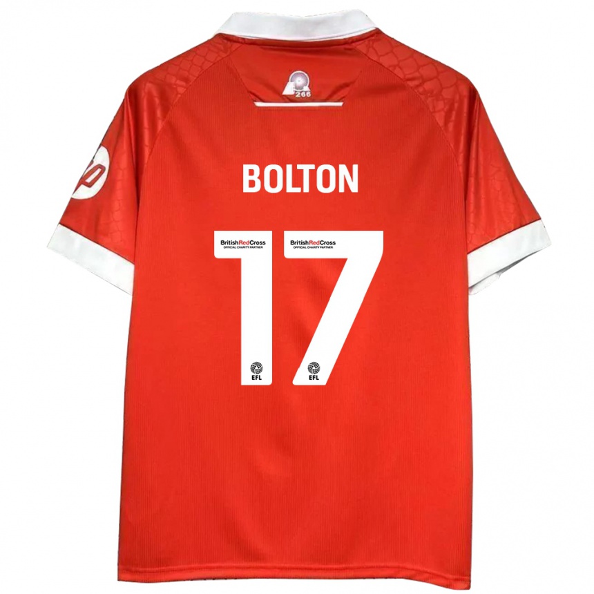 Kids Football Luke Bolton #17 Red White Home Jersey 2024/25 T-Shirt