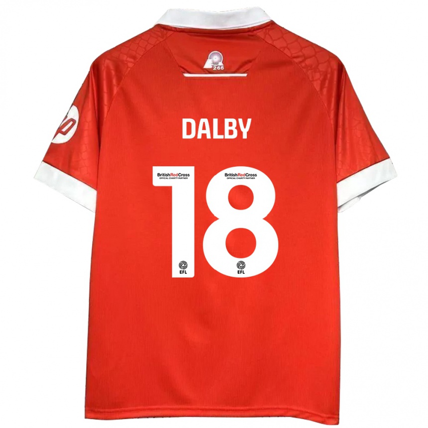 Kids Football Sam Dalby #18 Red White Home Jersey 2024/25 T-Shirt