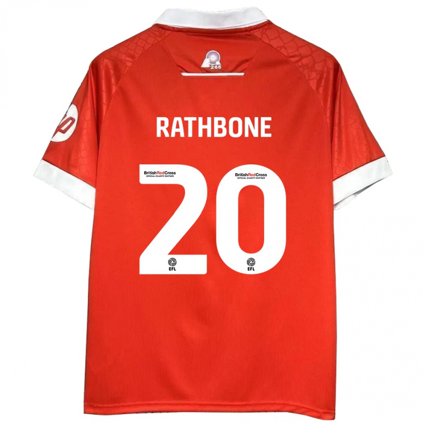 Kids Football Ollie Rathbone #20 Red White Home Jersey 2024/25 T-Shirt