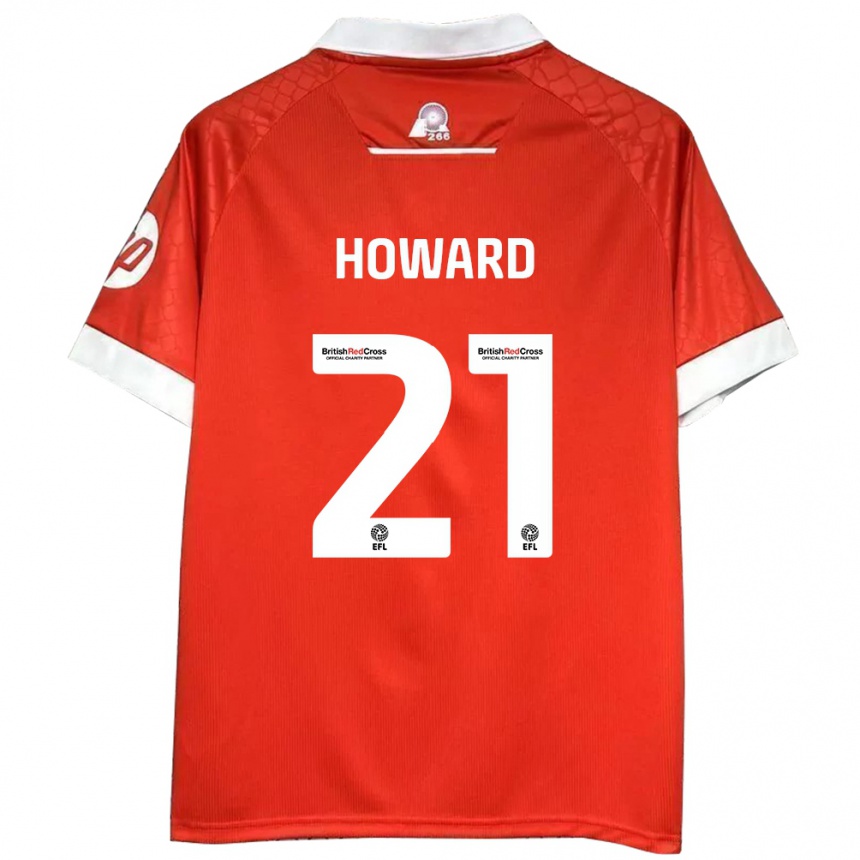 Kids Football Mark Howard #21 Red White Home Jersey 2024/25 T-Shirt