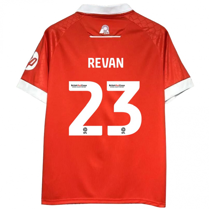 Kids Football Sebastian Revan #23 Red White Home Jersey 2024/25 T-Shirt