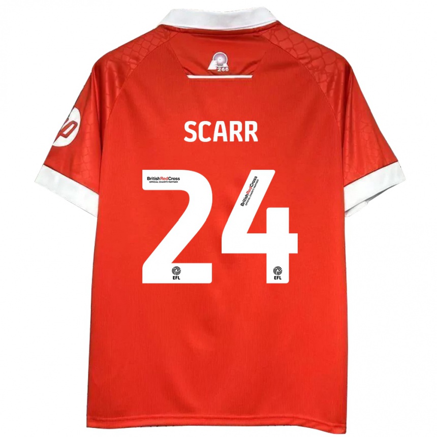 Kids Football Dan Scarr #24 Red White Home Jersey 2024/25 T-Shirt