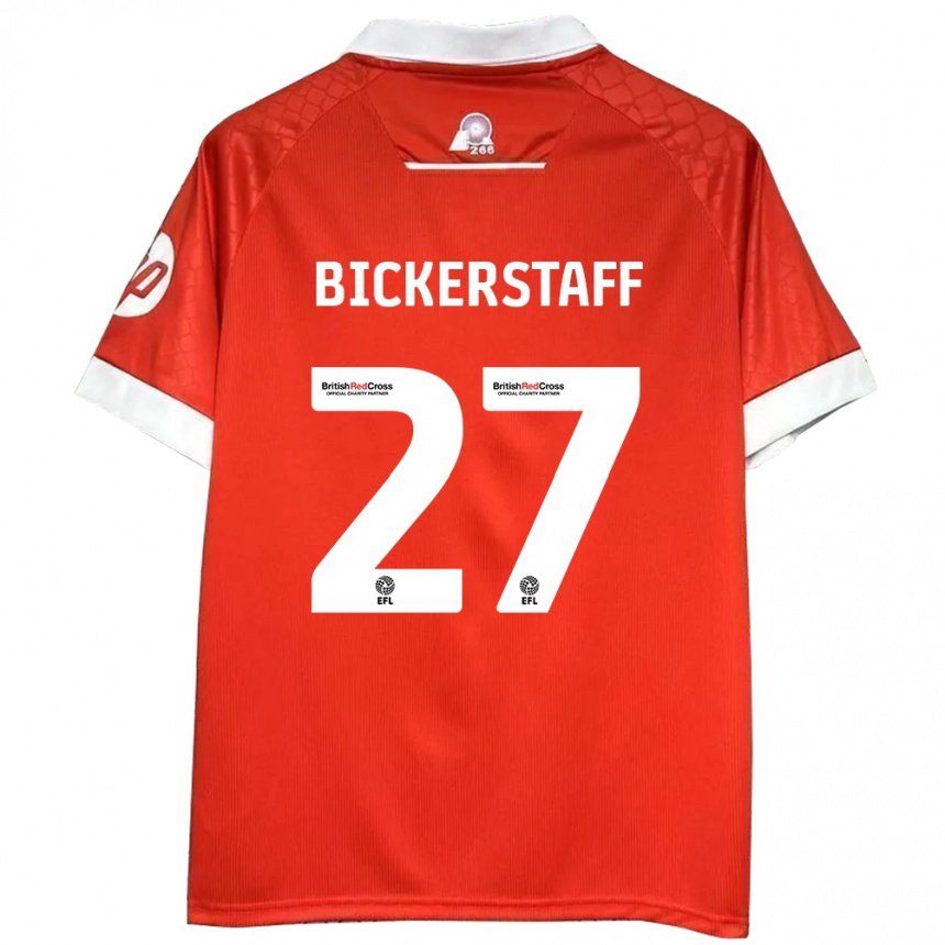 Kids Football Jake Bickerstaff #27 Red White Home Jersey 2024/25 T-Shirt