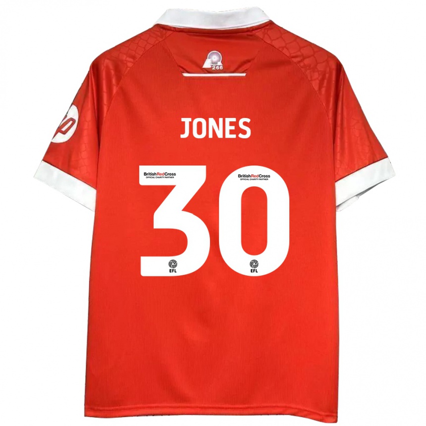 Kids Football James Jones #30 Red White Home Jersey 2024/25 T-Shirt