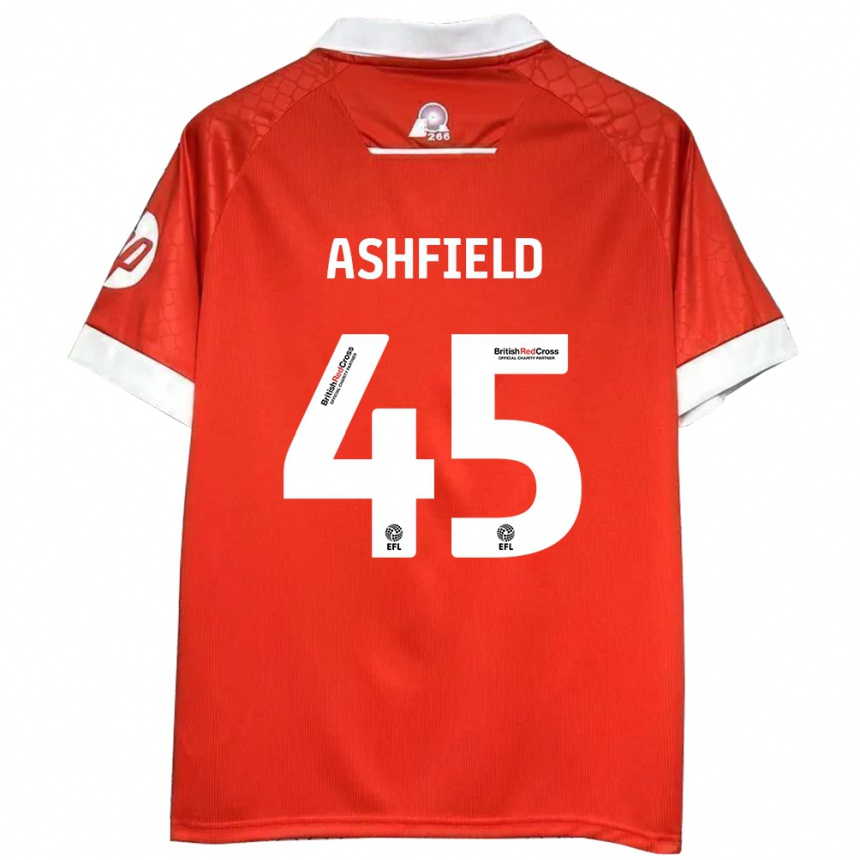 Kids Football Harry Ashfield #45 Red White Home Jersey 2024/25 T-Shirt