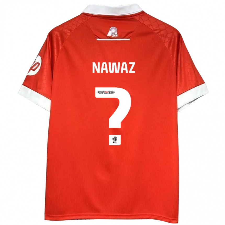 Kids Football Umar Nawaz #0 Red White Home Jersey 2024/25 T-Shirt