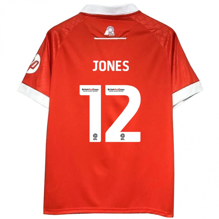 Kids Football Carra Jones #12 Red White Home Jersey 2024/25 T-Shirt