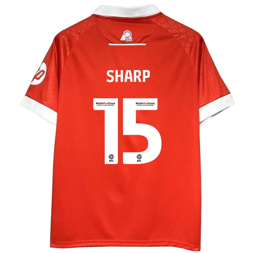 Kids Football Katie Sharp #15 Red White Home Jersey 2024/25 T-Shirt