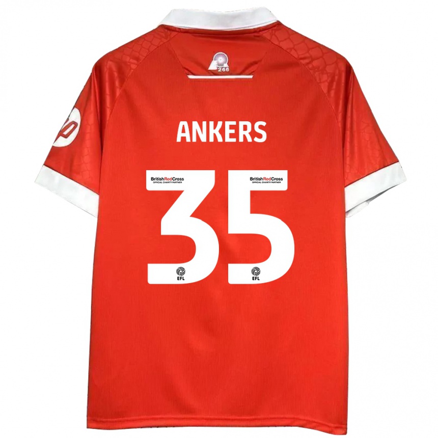 Kids Football Chloe Ankers #35 Red White Home Jersey 2024/25 T-Shirt