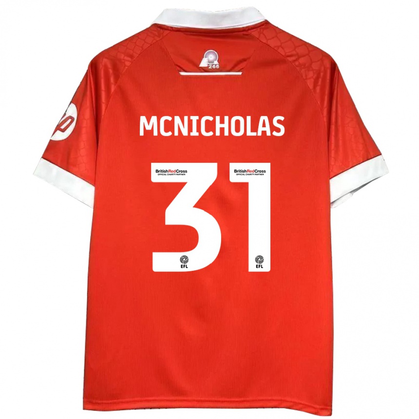 Kids Football Luke Mcnicholas #31 Red White Home Jersey 2024/25 T-Shirt