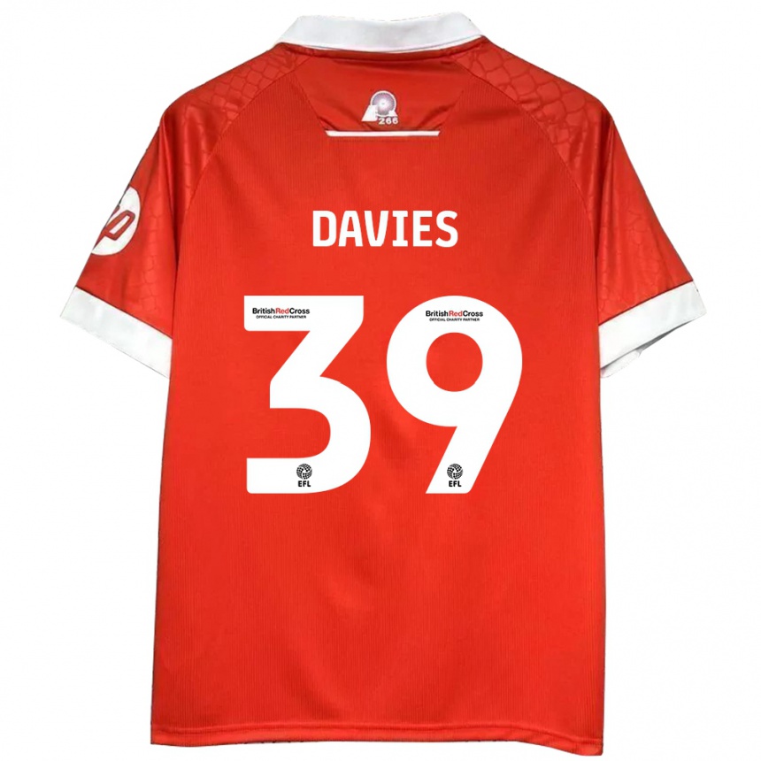 Kids Football Daniel Davies #39 Red White Home Jersey 2024/25 T-Shirt