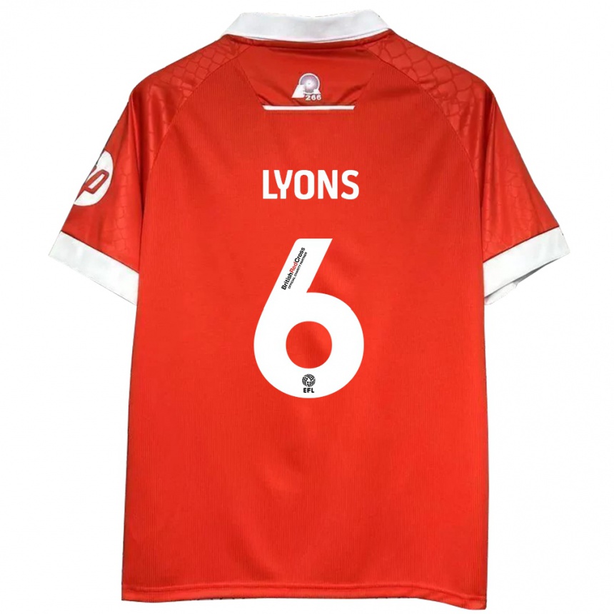 Kids Football Lauryn Lyons #6 Red White Home Jersey 2024/25 T-Shirt