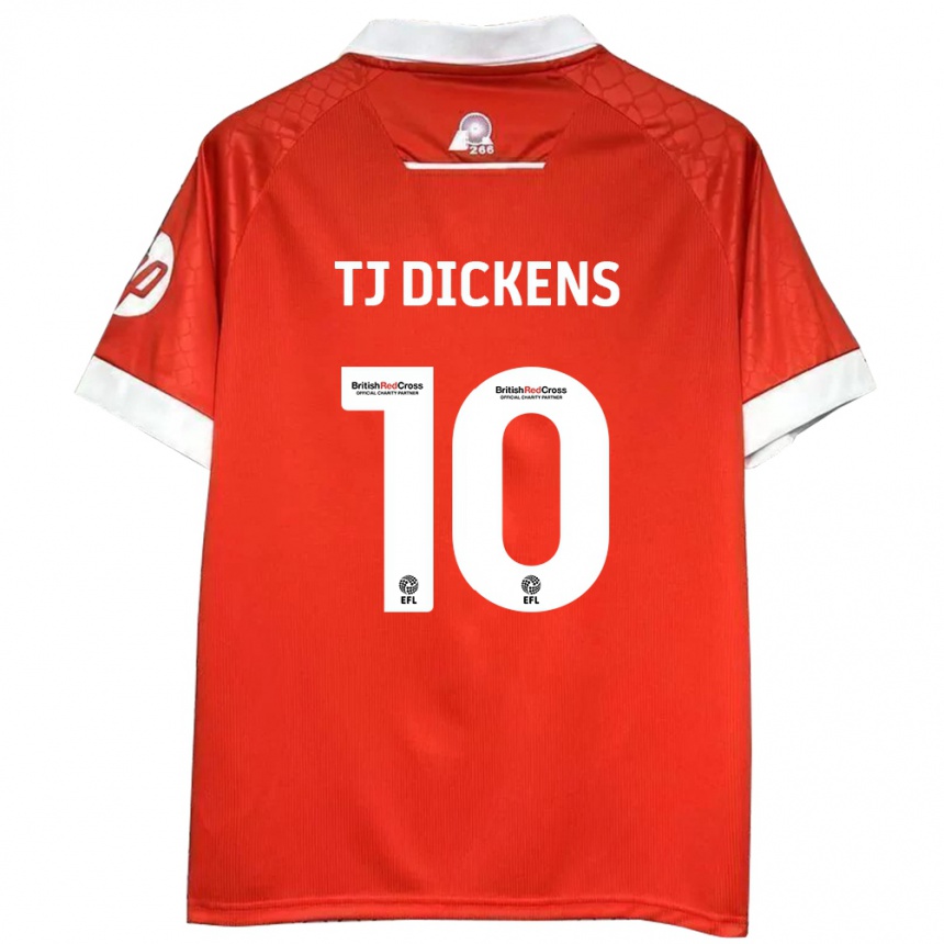 Kids Football Tonicha Tj Dickens #10 Red White Home Jersey 2024/25 T-Shirt