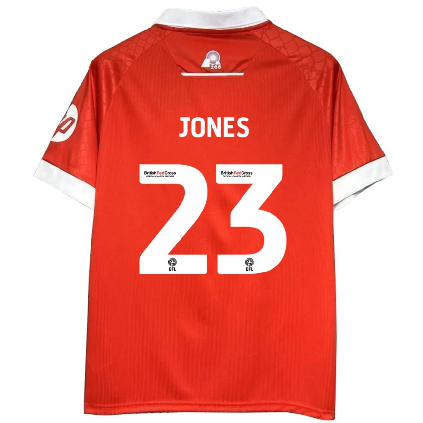 Kids Football Ruby Jones #23 Red White Home Jersey 2024/25 T-Shirt