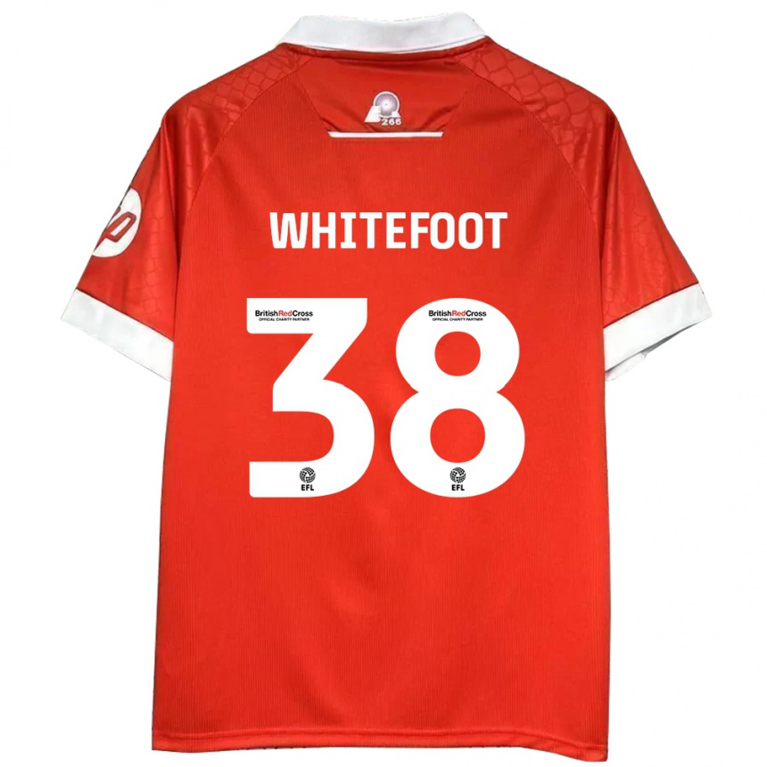 Kids Football Lily Whitefoot #38 Red White Home Jersey 2024/25 T-Shirt