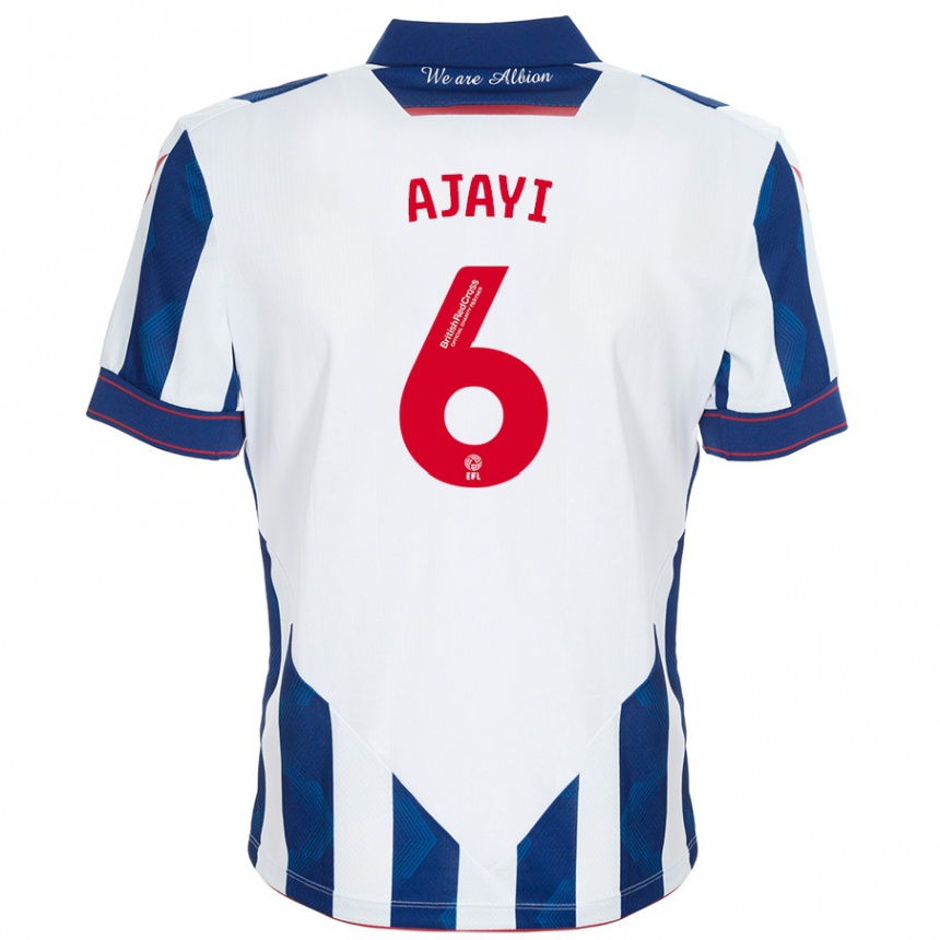 Kids Football Semi Ajayi #6 White Dark Blue Home Jersey 2024/25 T-Shirt