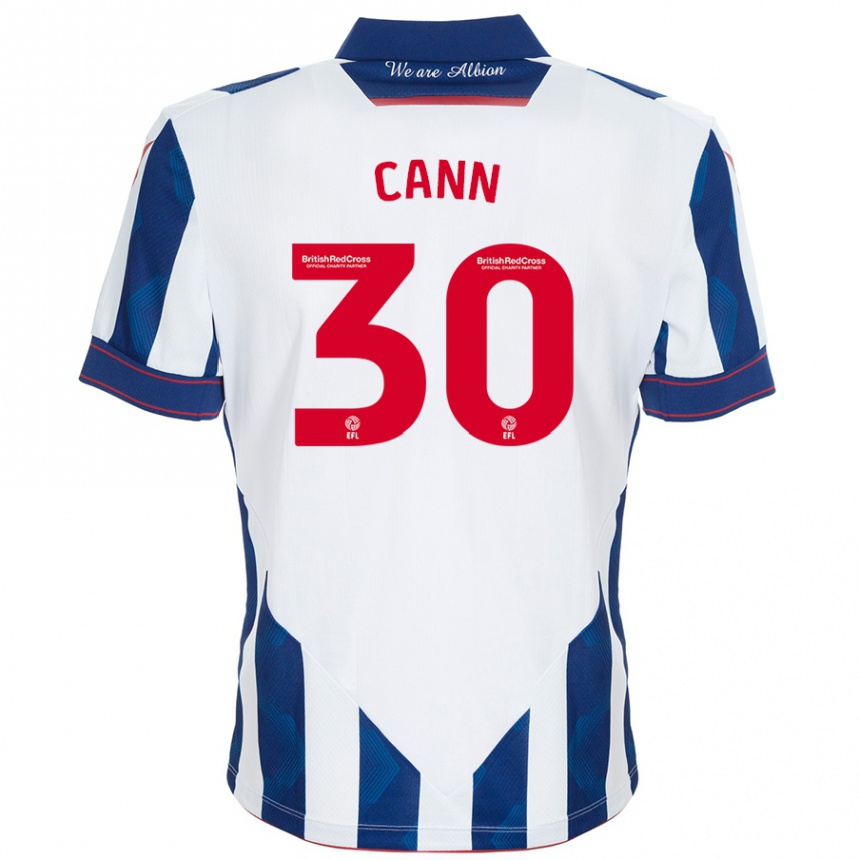 Kids Football Ted Cann #30 White Dark Blue Home Jersey 2024/25 T-Shirt