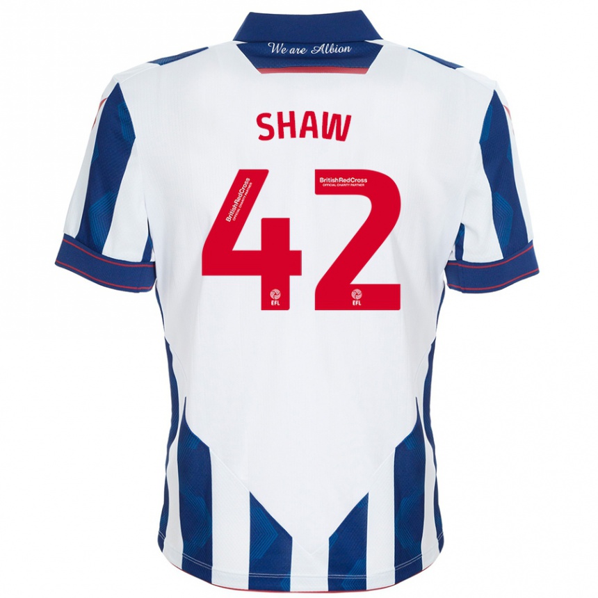 Kids Football Josh Shaw #42 White Dark Blue Home Jersey 2024/25 T-Shirt