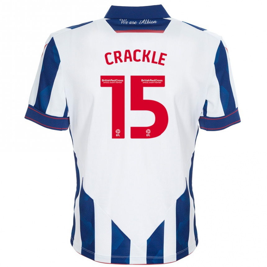 Kids Football Hayley Crackle #15 White Dark Blue Home Jersey 2024/25 T-Shirt