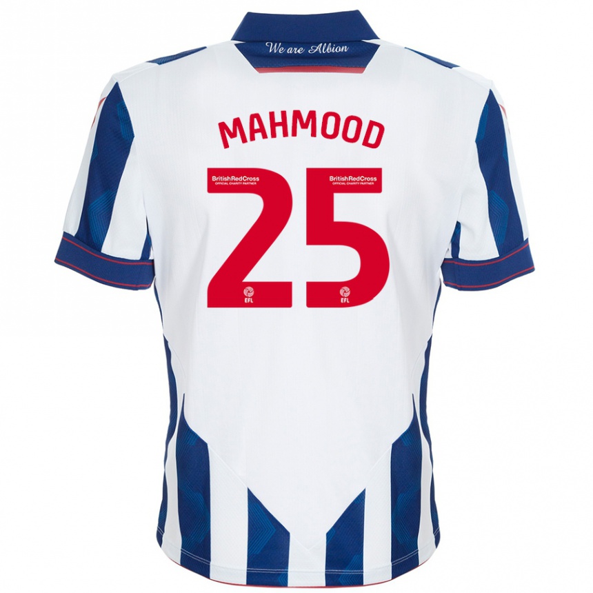 Kids Football Mahmood #25 White Dark Blue Home Jersey 2024/25 T-Shirt