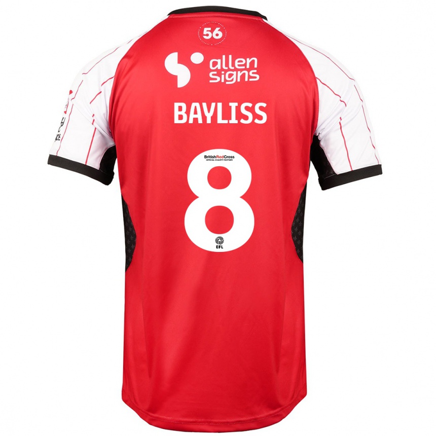 Kids Football Tom Bayliss #8 White Home Jersey 2024/25 T-Shirt