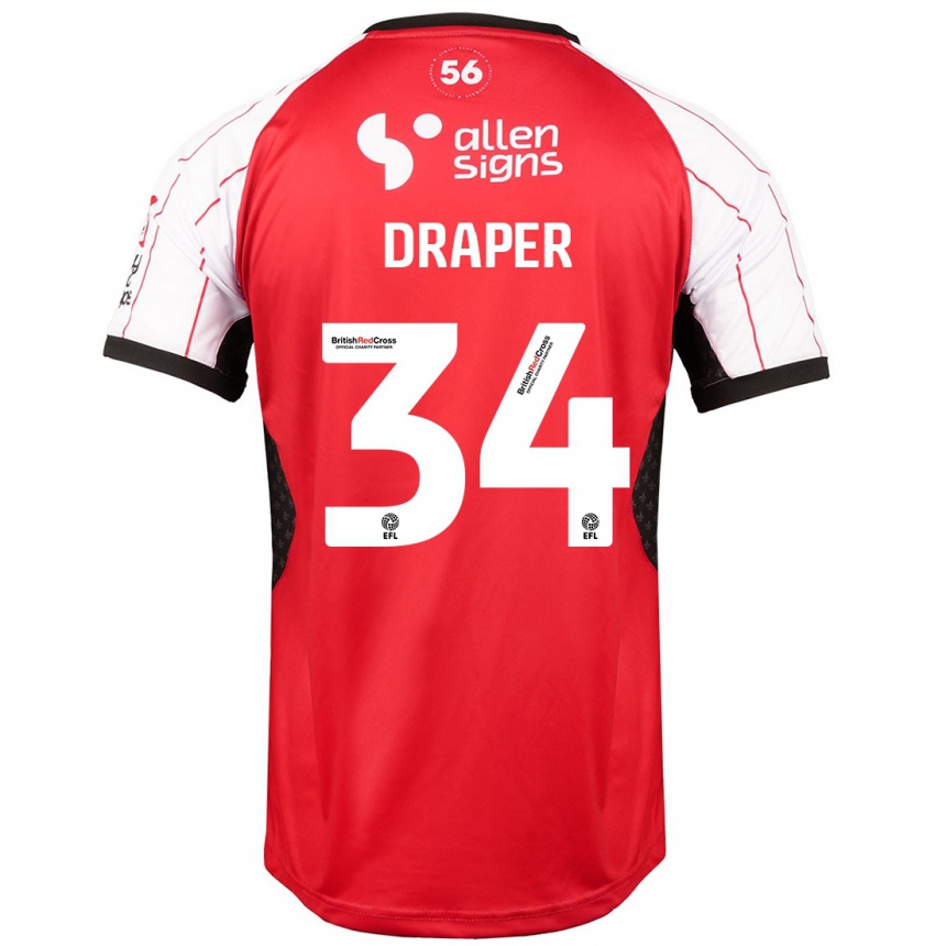 Kids Football Freddie Draper #34 White Home Jersey 2024/25 T-Shirt