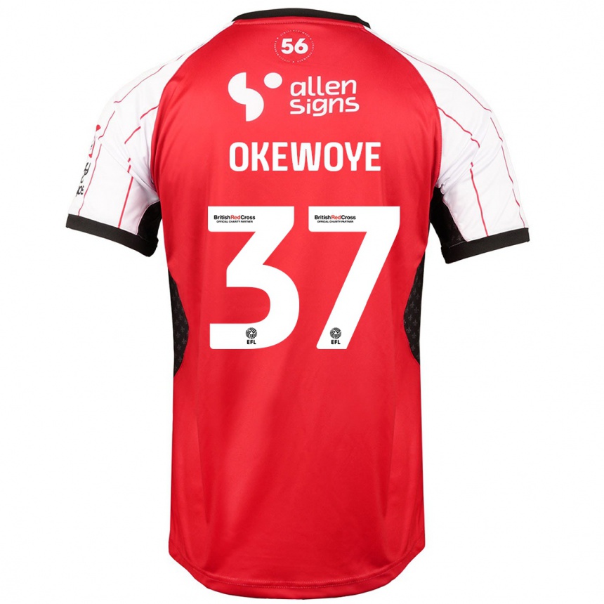 Kids Football Gbolahan Okewoye #37 White Home Jersey 2024/25 T-Shirt