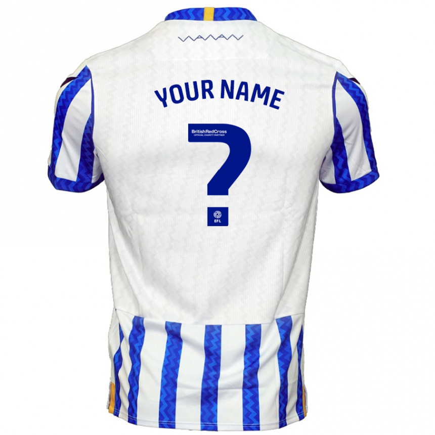 Kids Football Your Name #0 Blue White Home Jersey 2024/25 T-Shirt