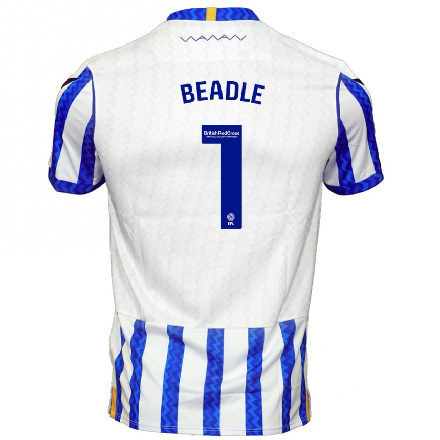 Kids Football James Beadle #1 Blue White Home Jersey 2024/25 T-Shirt