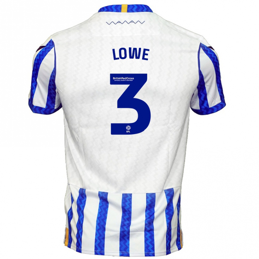 Kids Football Max Lowe #3 Blue White Home Jersey 2024/25 T-Shirt