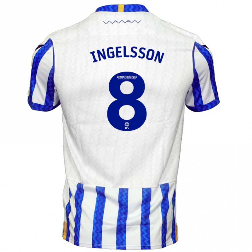 Kids Football Svante Ingelsson #8 Blue White Home Jersey 2024/25 T-Shirt