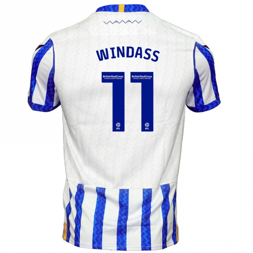 Kids Football Josh Windass #11 Blue White Home Jersey 2024/25 T-Shirt