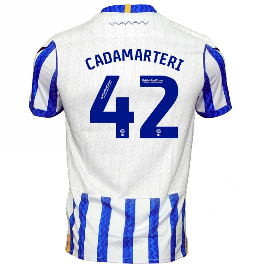 Kids Football Bailey Cadamarteri #42 Blue White Home Jersey 2024/25 T-Shirt