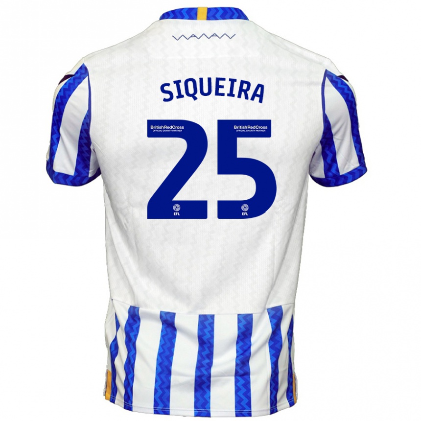 Kids Football Guilherme Siqueira #25 Blue White Home Jersey 2024/25 T-Shirt