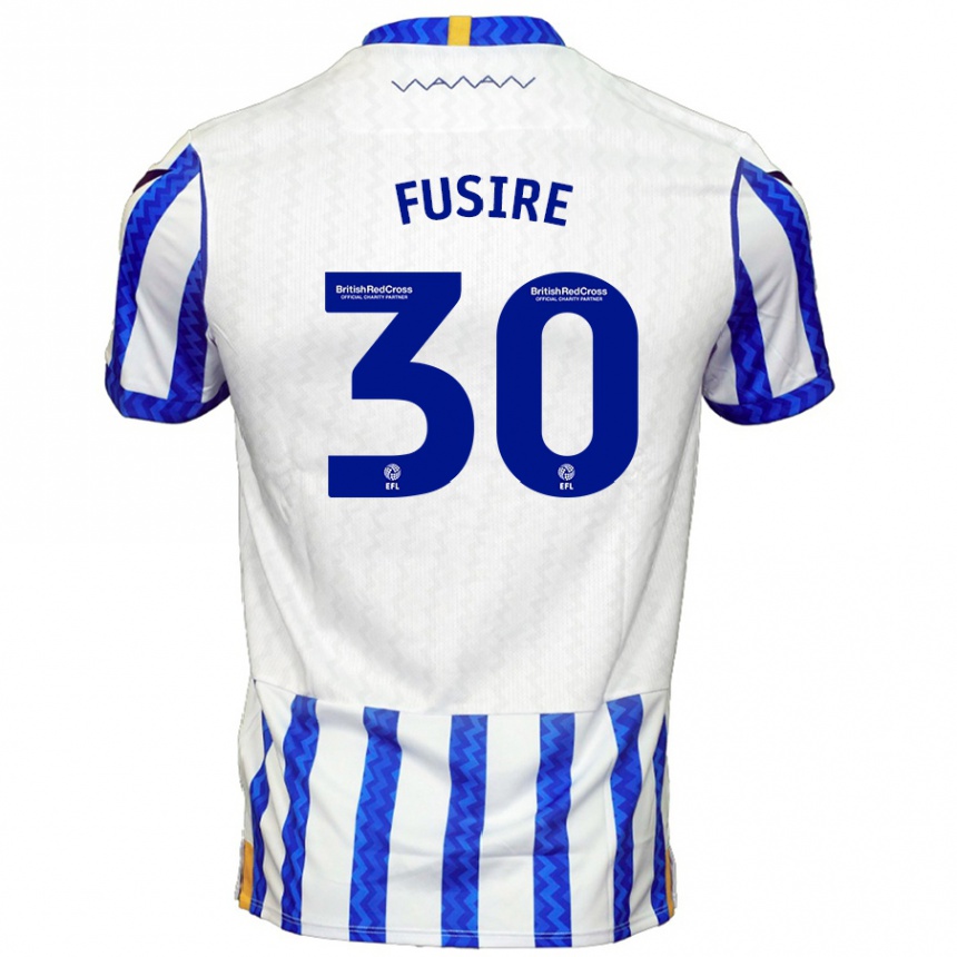 Kids Football Sean Fusire #30 Blue White Home Jersey 2024/25 T-Shirt