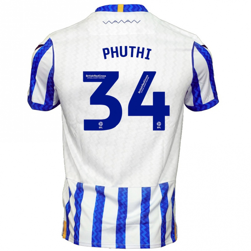 Kids Football Joey Phuthi #34 Blue White Home Jersey 2024/25 T-Shirt