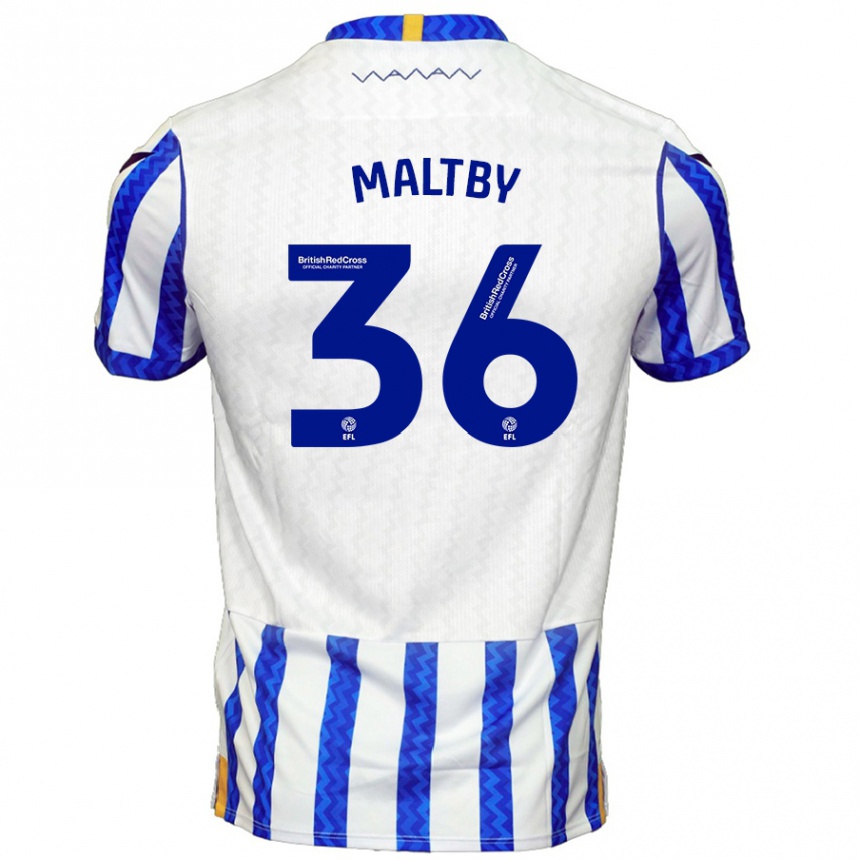 Kids Football Mackenzie Maltby #36 Blue White Home Jersey 2024/25 T-Shirt