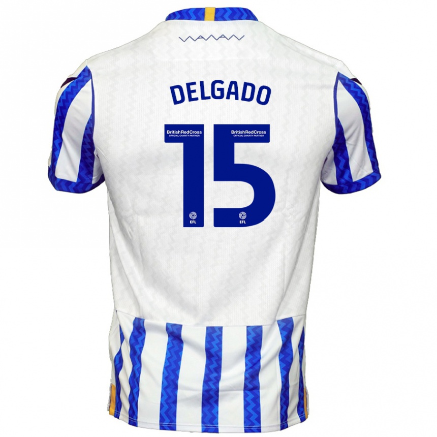 Kids Football Juan Delgado #15 Blue White Home Jersey 2024/25 T-Shirt