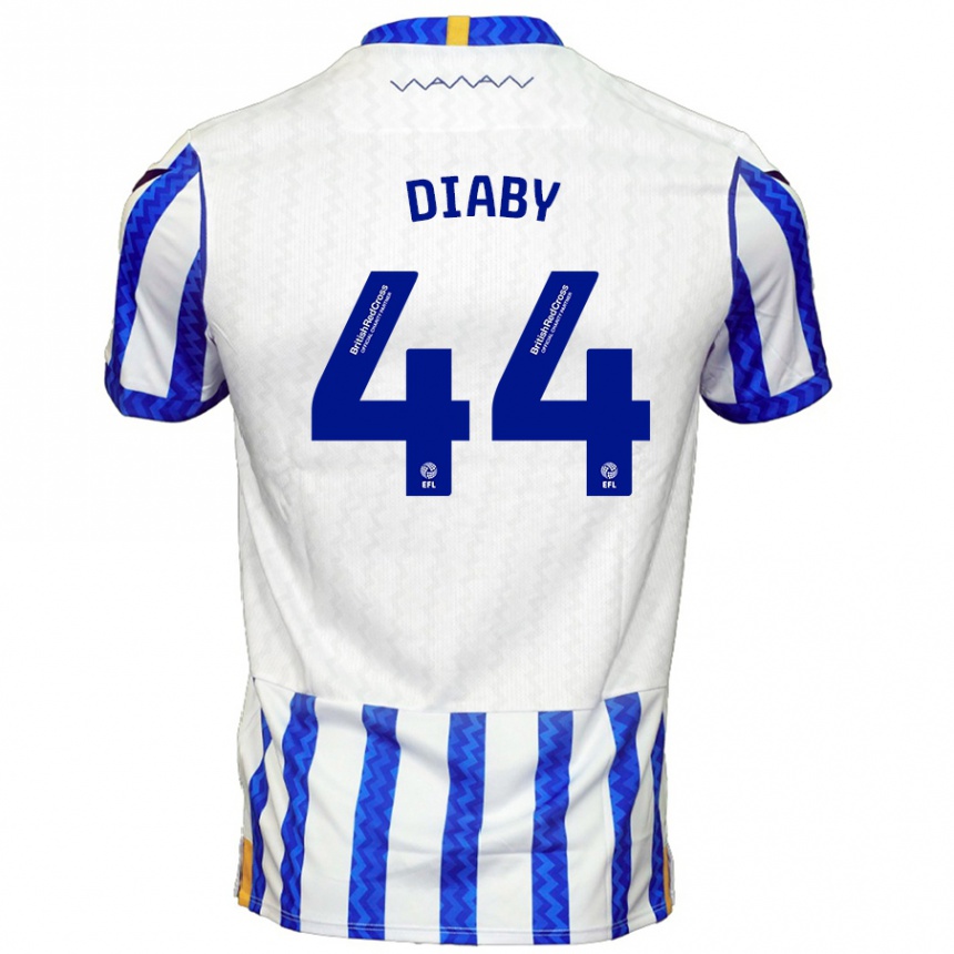 Kids Football Momo Diaby #44 Blue White Home Jersey 2024/25 T-Shirt