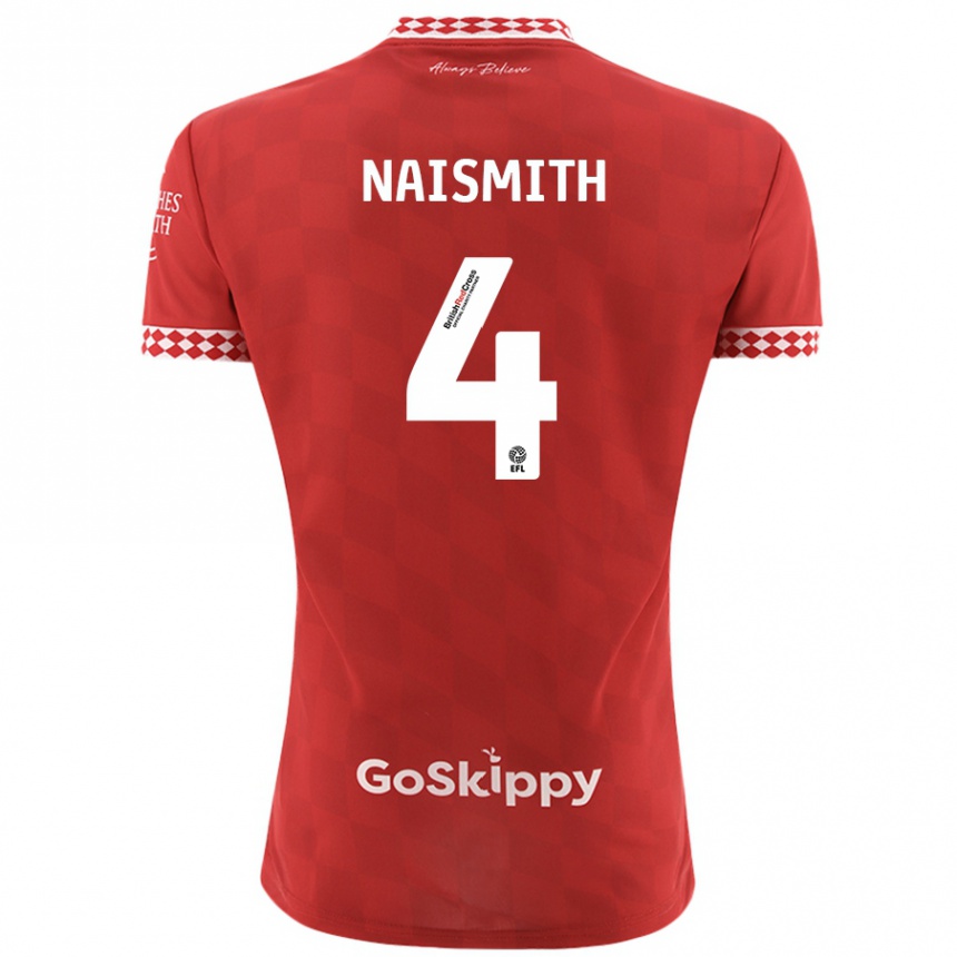 Kids Football Kal Naismith #4 Red Home Jersey 2024/25 T-Shirt