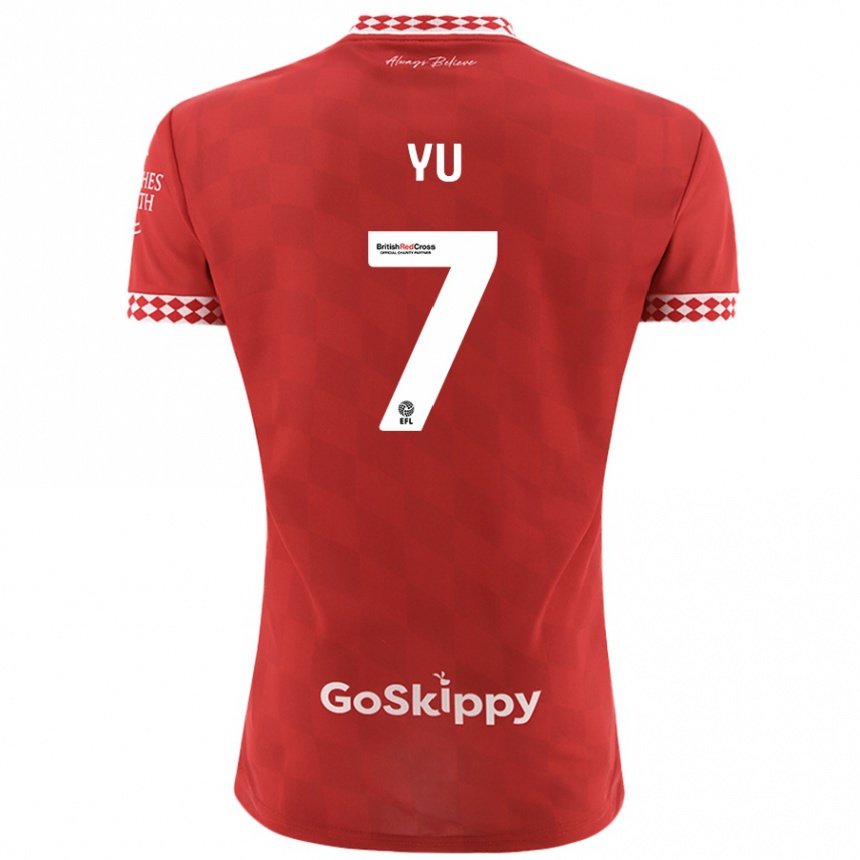 Kids Football Yu Hirakawa #7 Red Home Jersey 2024/25 T-Shirt