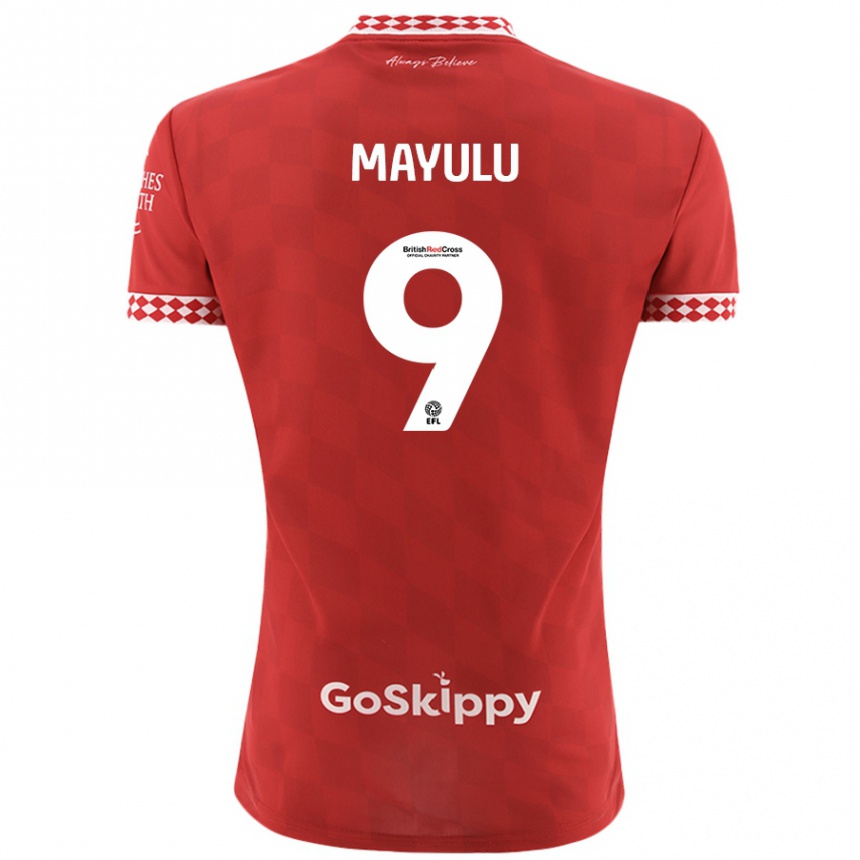 Kids Football Fally Mayulu #9 Red Home Jersey 2024/25 T-Shirt