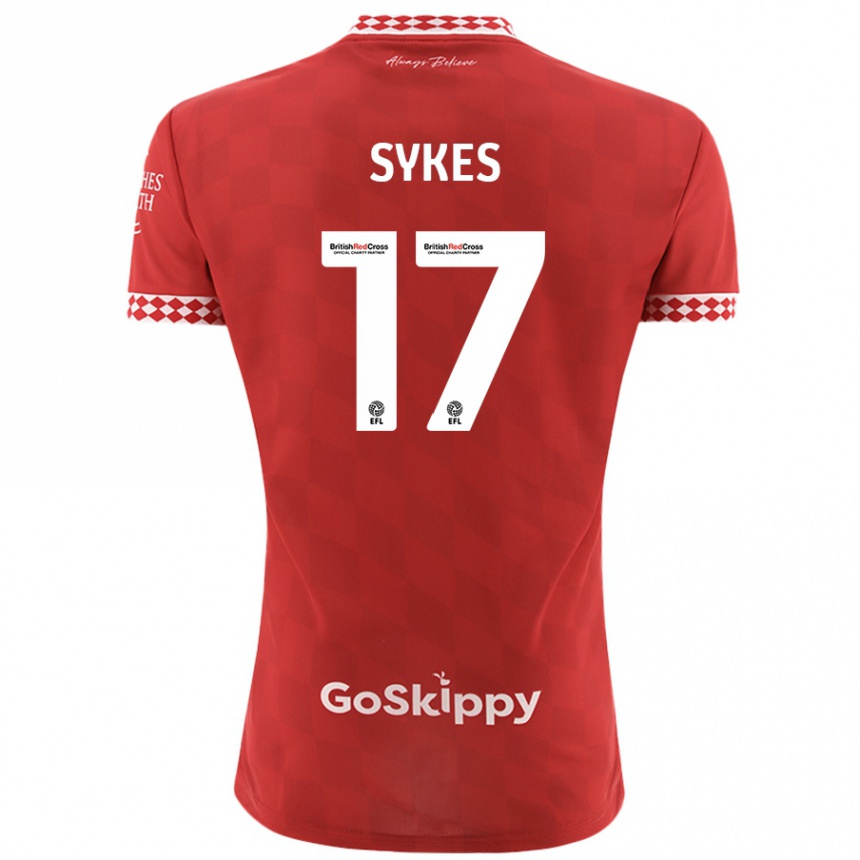 Kids Football Mark Sykes #17 Red Home Jersey 2024/25 T-Shirt