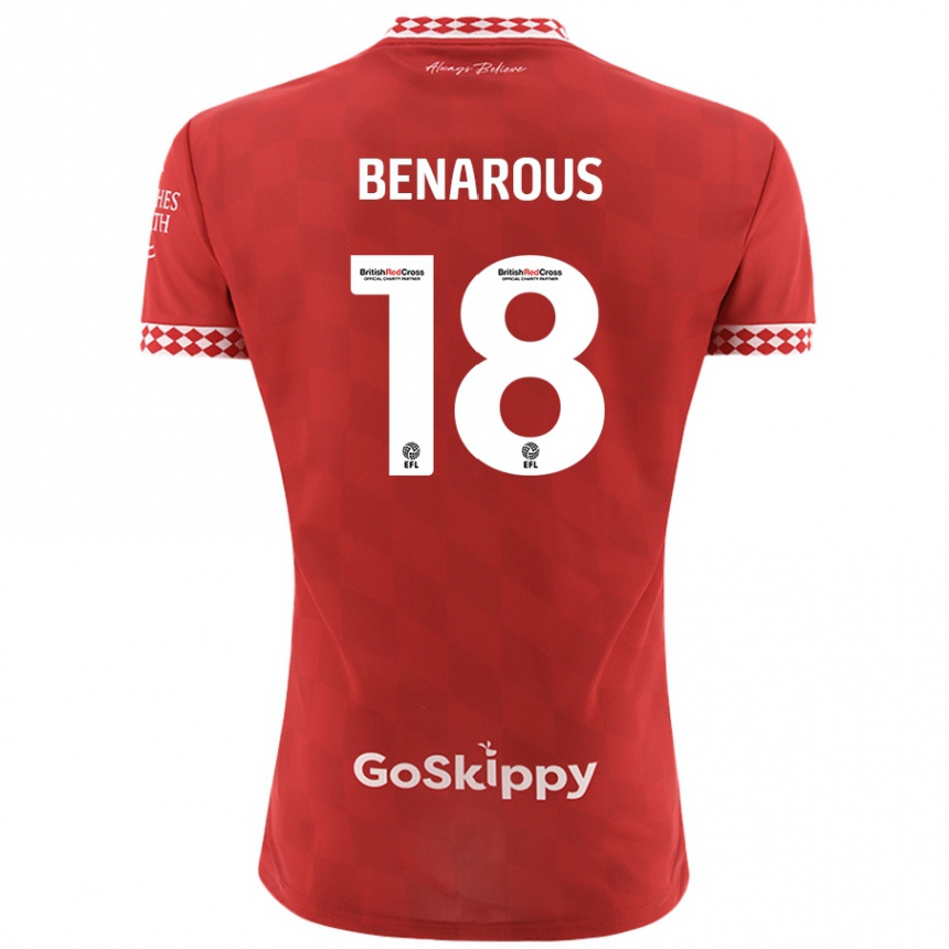 Kids Football Ayman Benarous #18 Red Home Jersey 2024/25 T-Shirt