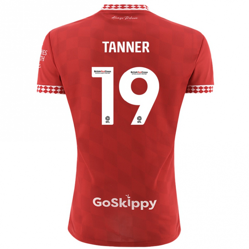 Kids Football George Tanner #19 Red Home Jersey 2024/25 T-Shirt